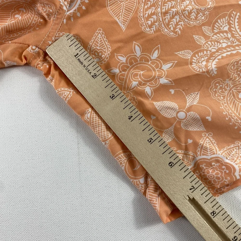 Peter Millar Swim Shorts Mens XL Orange White Floral‎ Paisley Board Trunks Beach